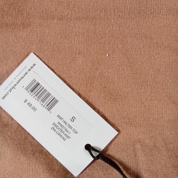 WEWOREWHAT Halter Crop Top New with tags size small beige - Picture 3 of 5